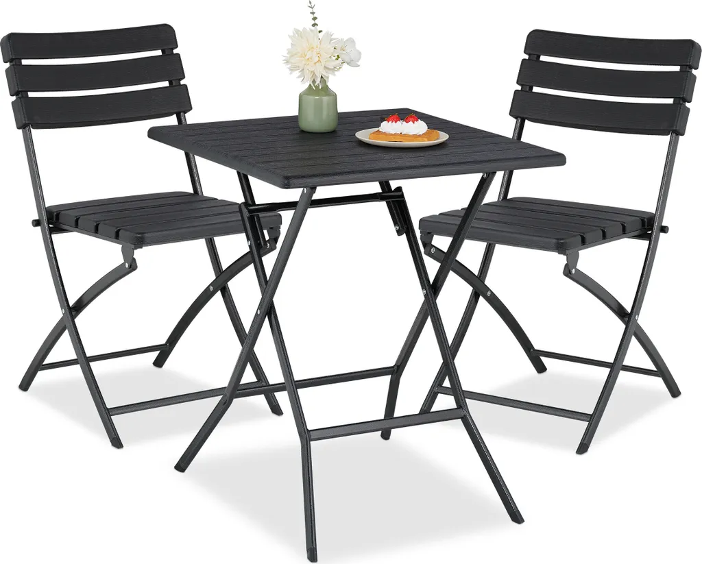Set de repas extérieur 3 pièces pour petit balcon et terrasse en ville