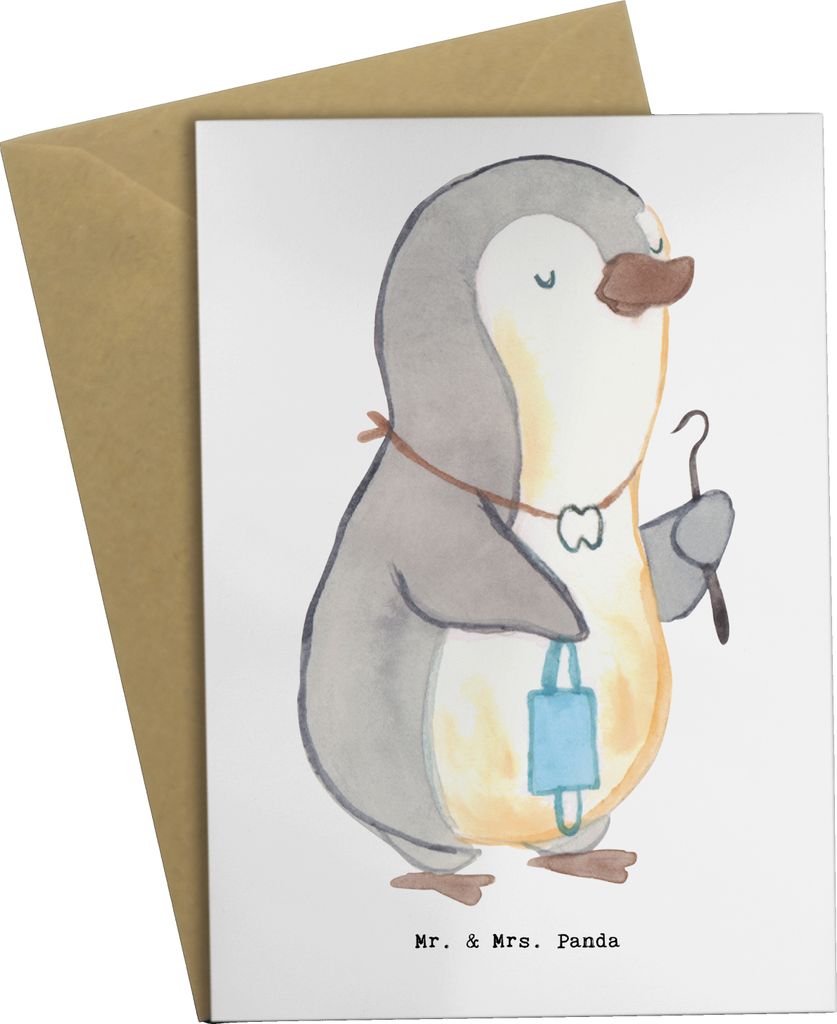 Mr. & Mrs. Panda Grußkarte Zahntechniker Herz - Weiß - Geschenk, vatertagskarte, weihnachtskarten, glückwunschkarten, Grußkarten, hochzeitskart...