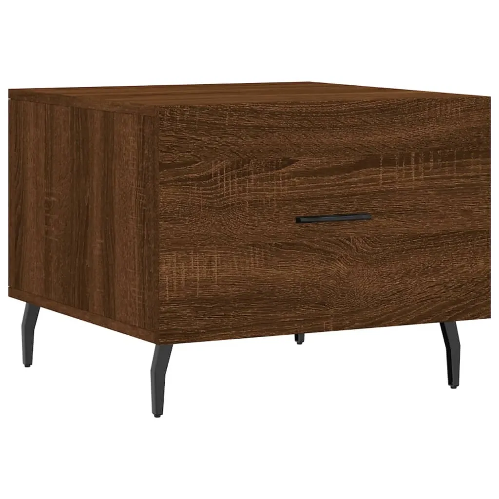 Tavolino in rovere marrone 50x50x40 cm materiale a base di legno