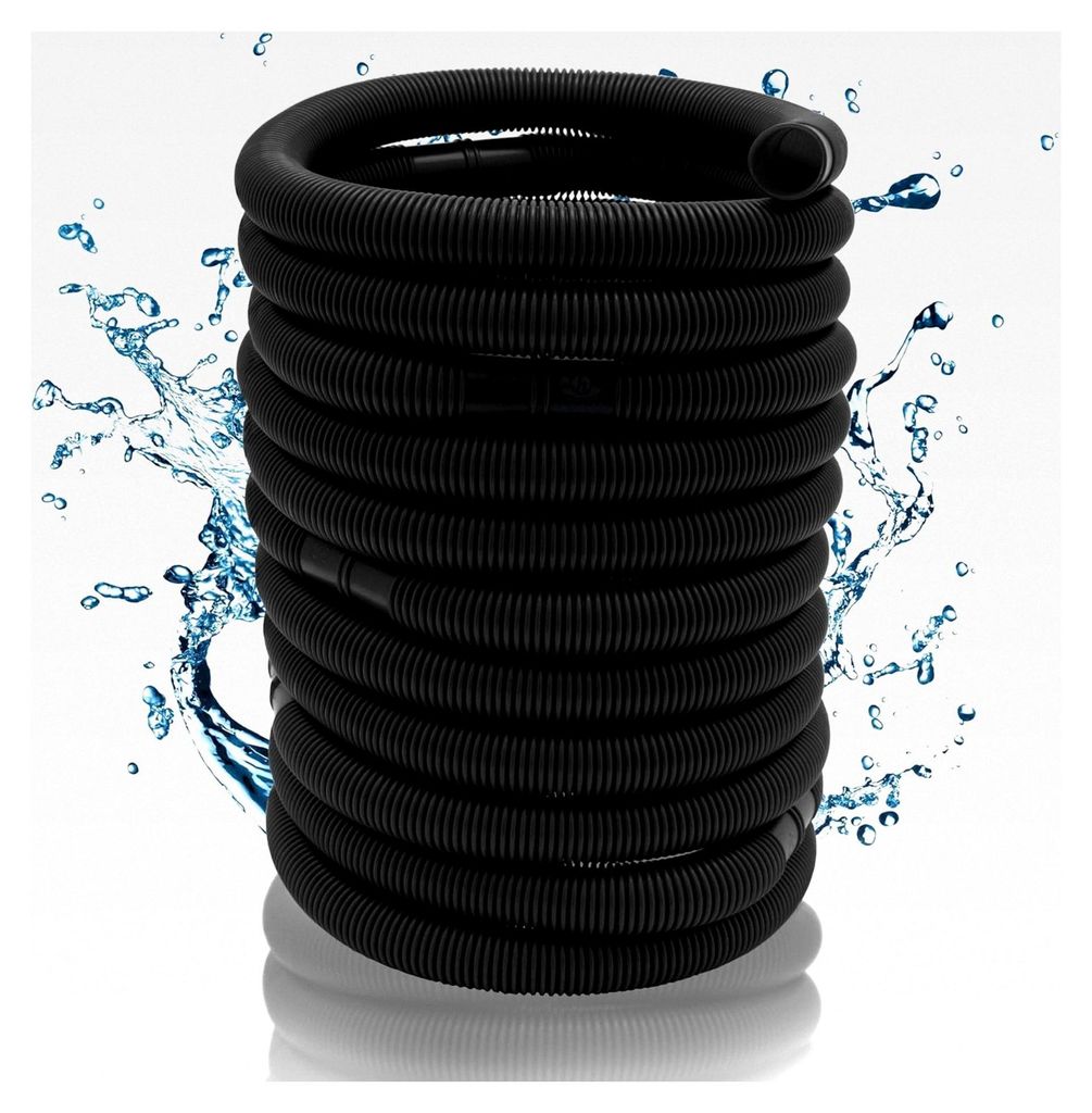 Schwimmbadschlauch 38mm, 6m, Schwarz, flexibler Pumpenschlauch