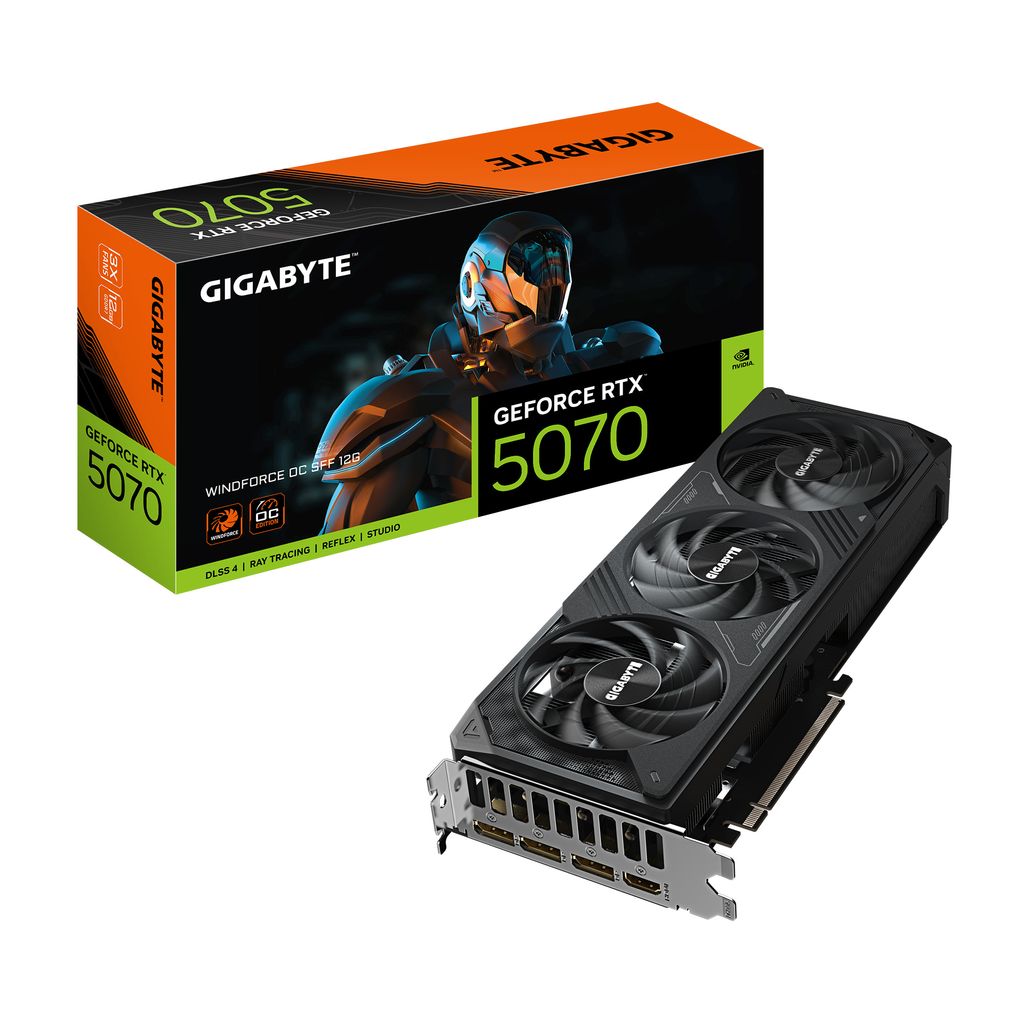 GIGABYTE GeForce RTX 5070 WINDFORCE OC SFF 12G Grafikkarte - 12GB GDDR7, 192bit, PCI-E 5.0, 2542 MHz Core Clock, 3 x DP 2.1a, 1 x HDMI 2.1b, NVIDIA...