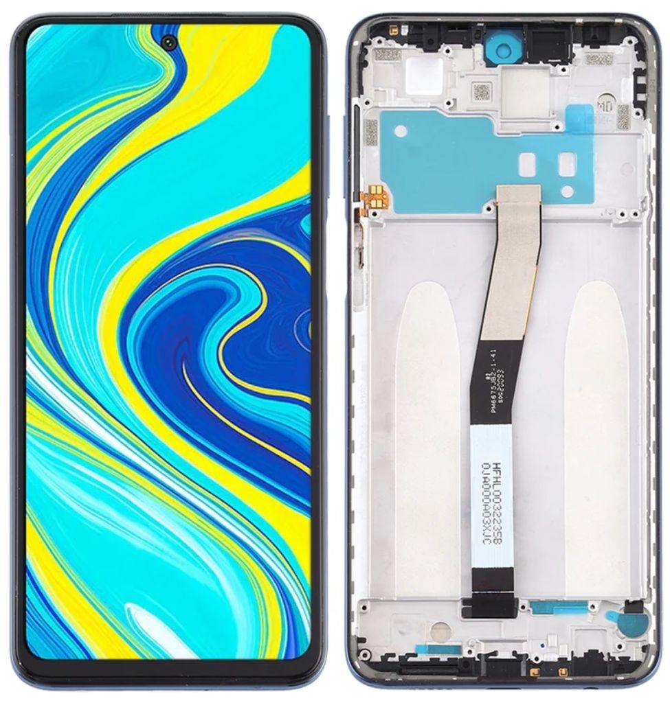 Original LCD-Display + Touchscreen Xiaomi Redmi Note 9S (Generalüberholt) Schwarzer Rahmen