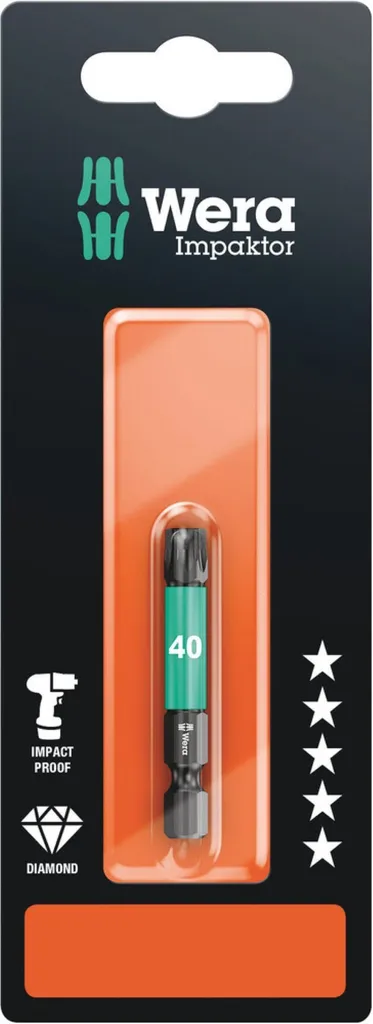 Bit Wera 867/4 IMP DC T40 50mm - Tecnologia Antirottura DLC