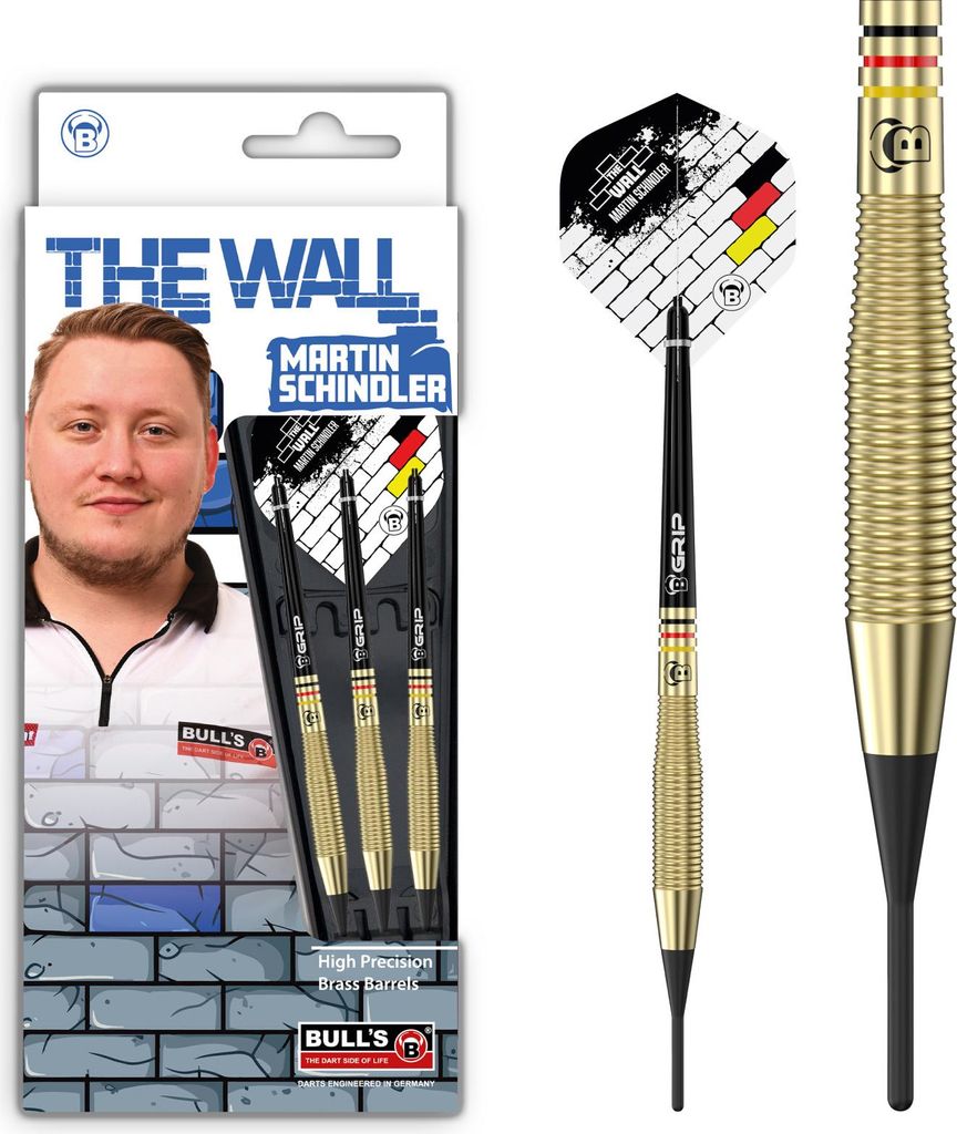 BULL'S Martin Schindler Natural Brass Softdart 18g | Pro Dartpfeil Soft Dart Darts