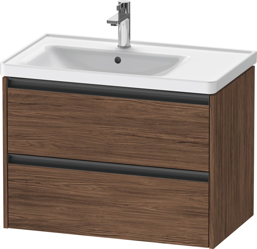 Duravit Ketho.2 Wastafelonderkast 78,4x45,5x54,9 cm Mat Noten (donker)