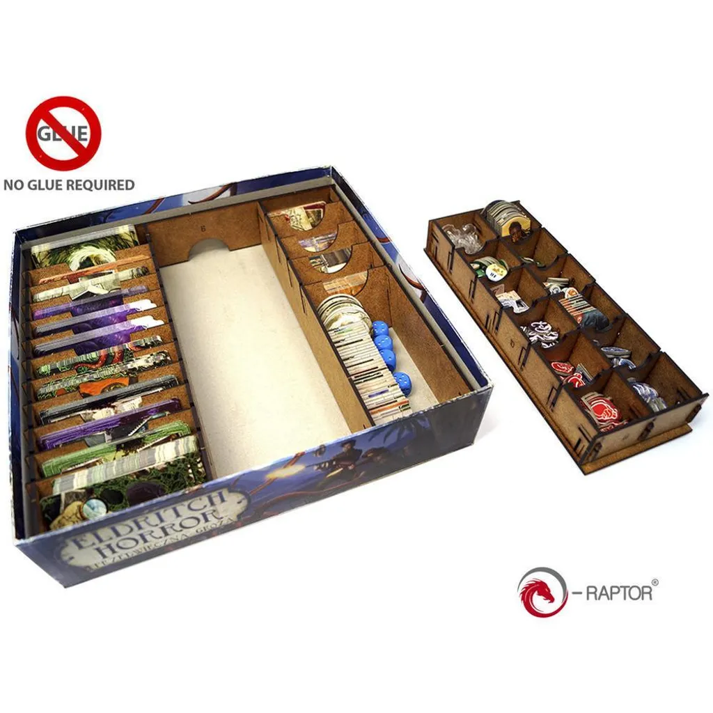 Insert e-Raptor pour Eldritch Horror en HDF avec Compartiments Dédiés