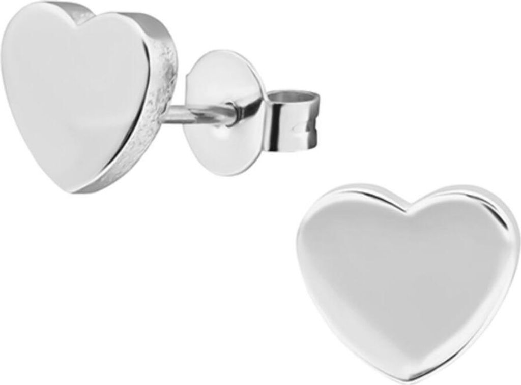 Herz Ohrstecker: Edelstahl Ohrringe für Damen und Mädchen Silber