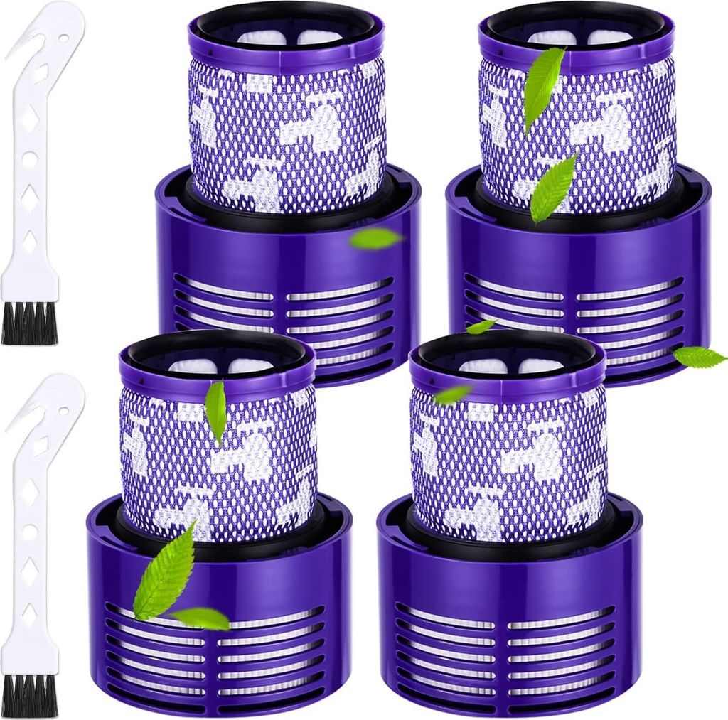 Birshe 4 Stš¹ck Filter for Dyson V10 SV12, Waschbarer Ersatz Filter fš¹r Dyson Staubsauger V10 SV12 mit 2 Reinigungsbš¹rste Cyclone Animal Ab...