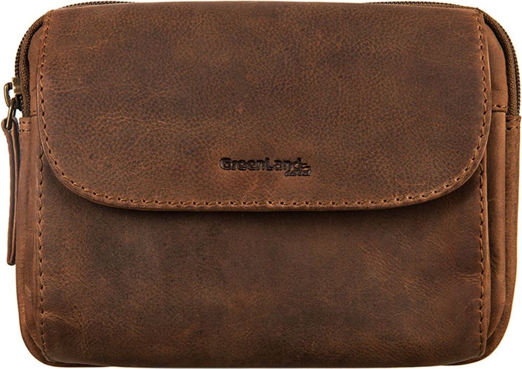 GreenLand Nature Leder Gürteltasche Monte Beltbag RFID Brown braun