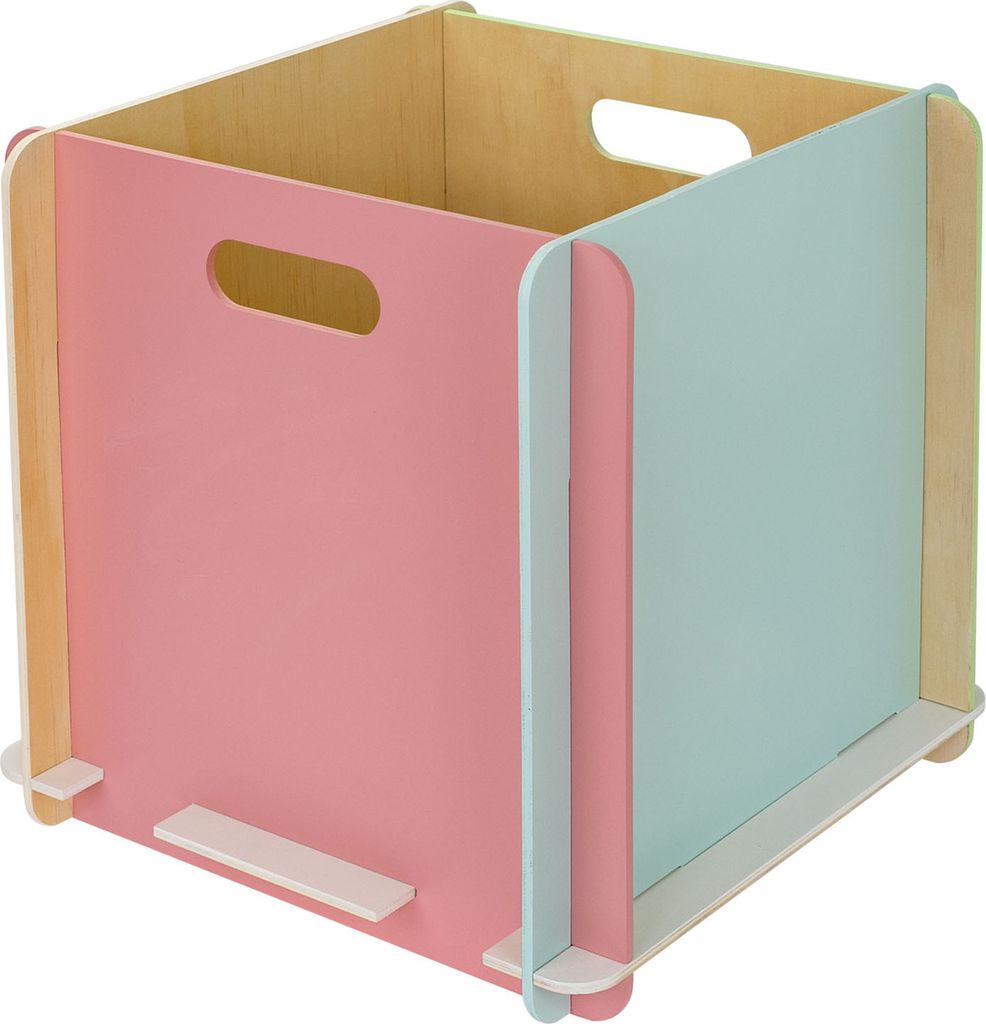 HMF Aufbewahrungsbox aus Holz, Regalbox passend für Kallax, 32x32x32 cm, Mehrfarbig