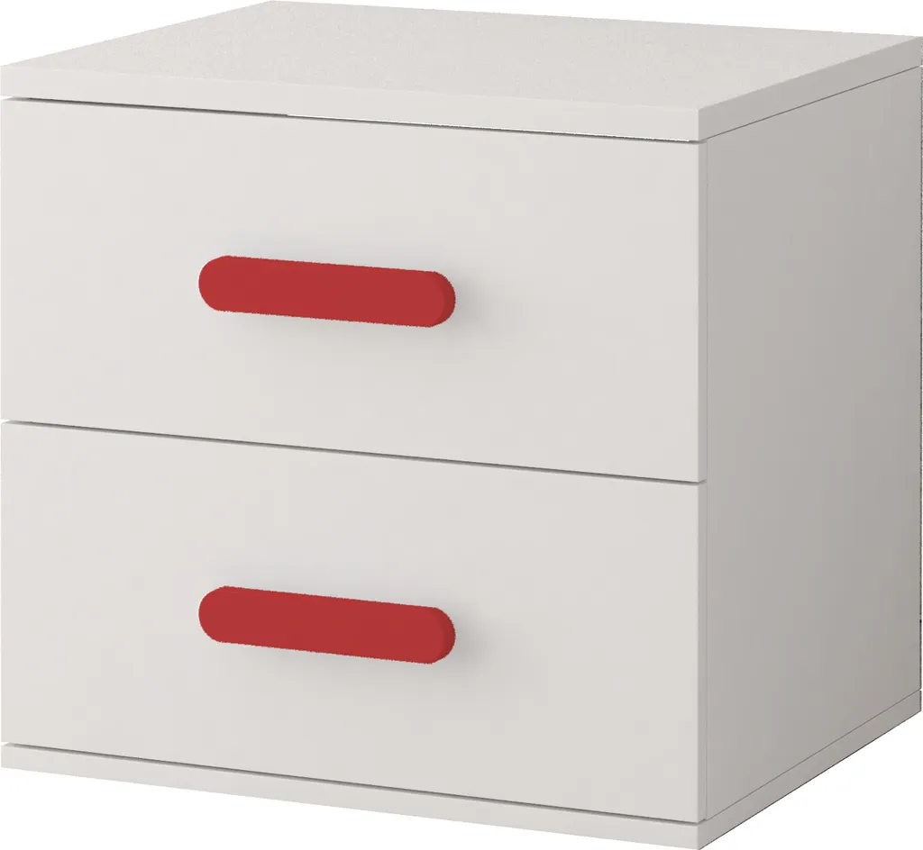 Table de nuit Jonas I 22 blanc et rouge pour chambre design
