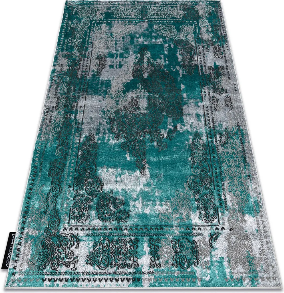 Tapis moderne DE LUXE 6827 Abstraction vintage vert gris 120x170 cm
