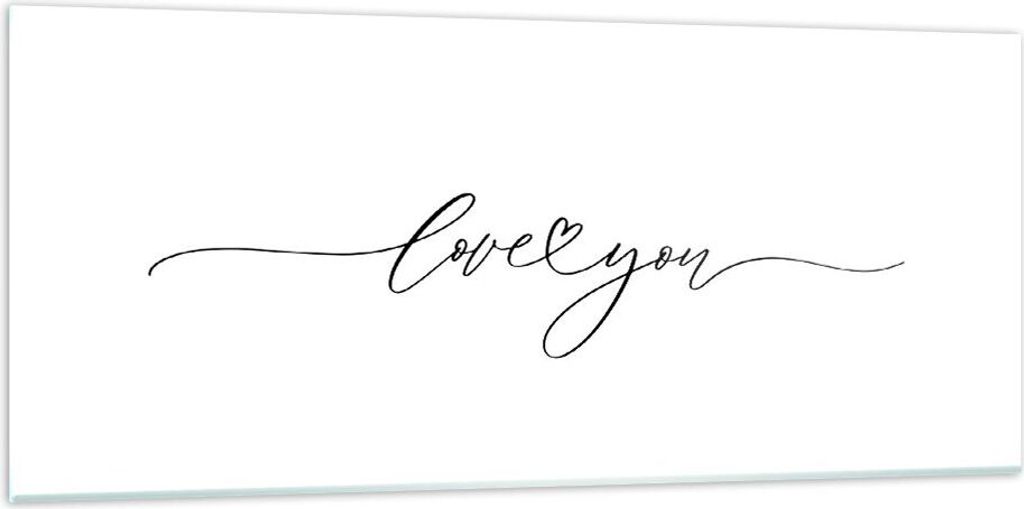Bilder auf glas - Einteilig - Ich liebe dich handschriftlich - 120x50cm - Glasbilder - Wandbilder - Bilder - Wanddekoration aus Glas - Glas Bilder ...