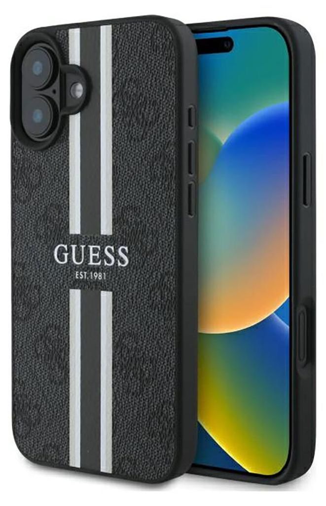Etui Guess 4G Printed Stripes Magsafe Na Iphone 16 - Čierne Obrázok produktu 