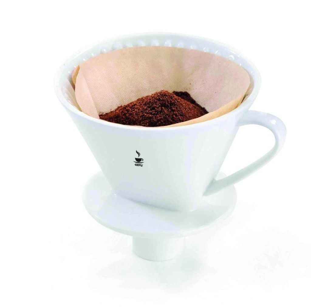 Porzellan Kaffee Filter 1x4 weiß spülmaschinenfest Kaffeefilterhalter H 11,5cm 
