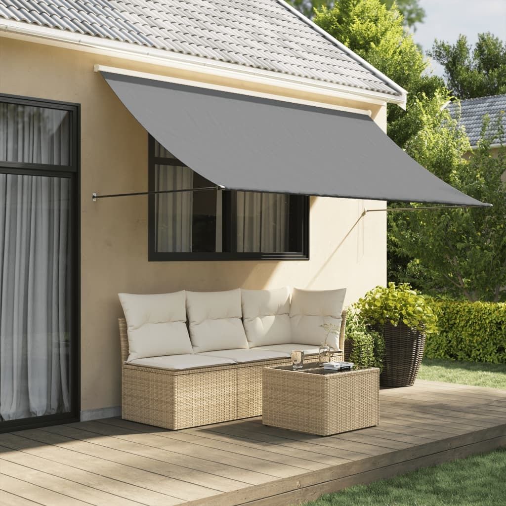 Möbel Markise Einziehbar Anthrazit 300x150 cm Stoff und Stahl - Markisen 368754