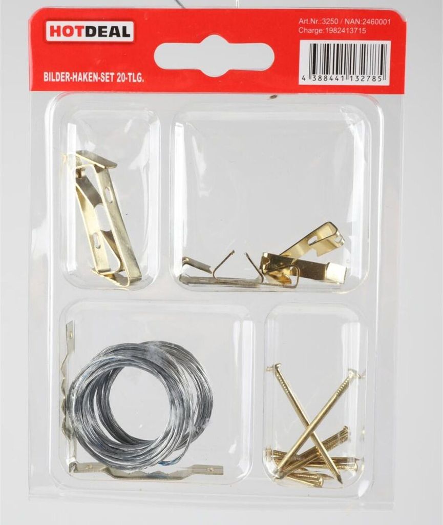 20x BURI Bilderhaken Set 20er Aufhänger Nägel Befestigung Halterung Wand Galerie