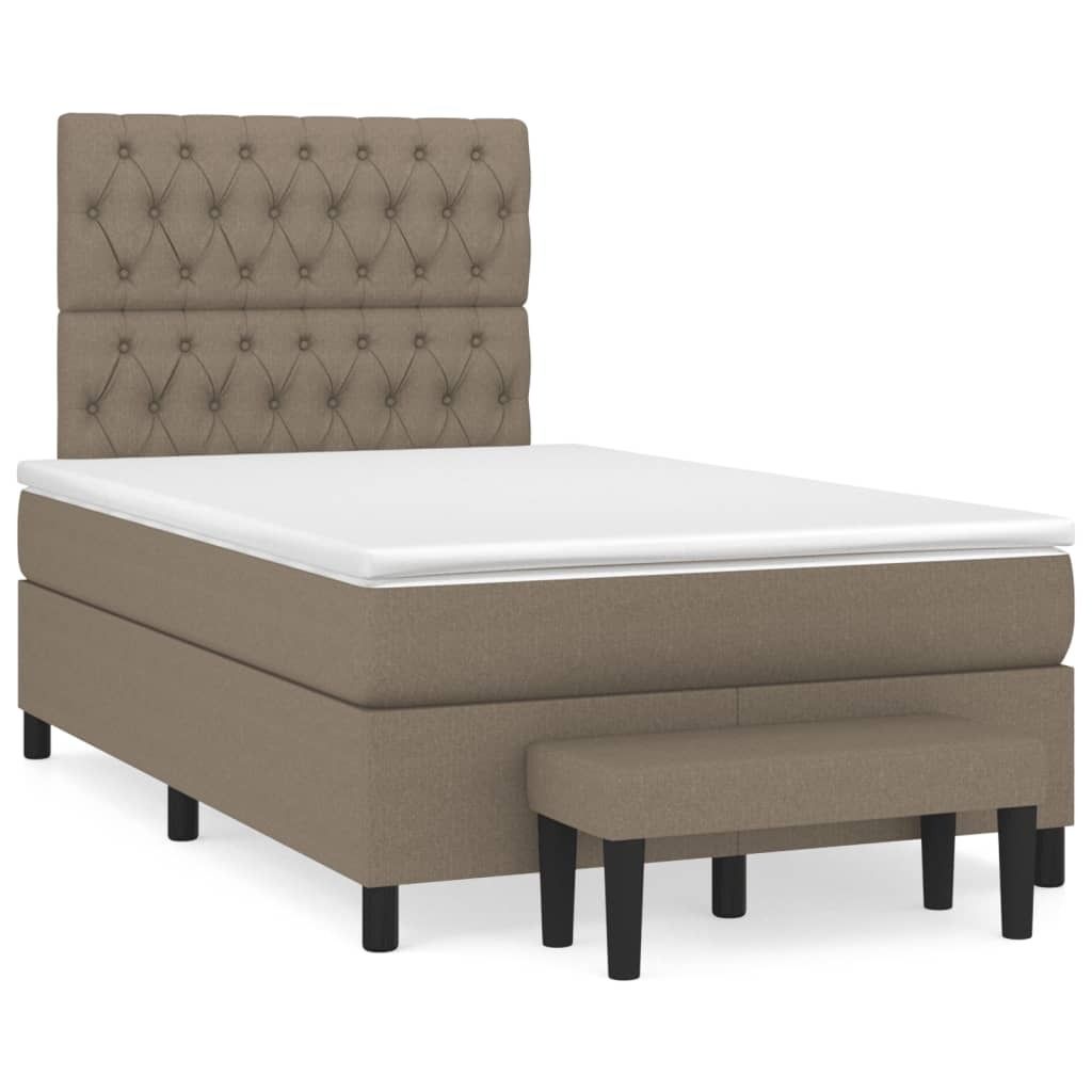 "WINTER SALE"Boxspringbett Modernes/Doppelbett - Polsterbett Erwachsene/r /Kind - mit Matratze Taupe 120x200cm Stoff - Klassische Betten NeuMöbel3...