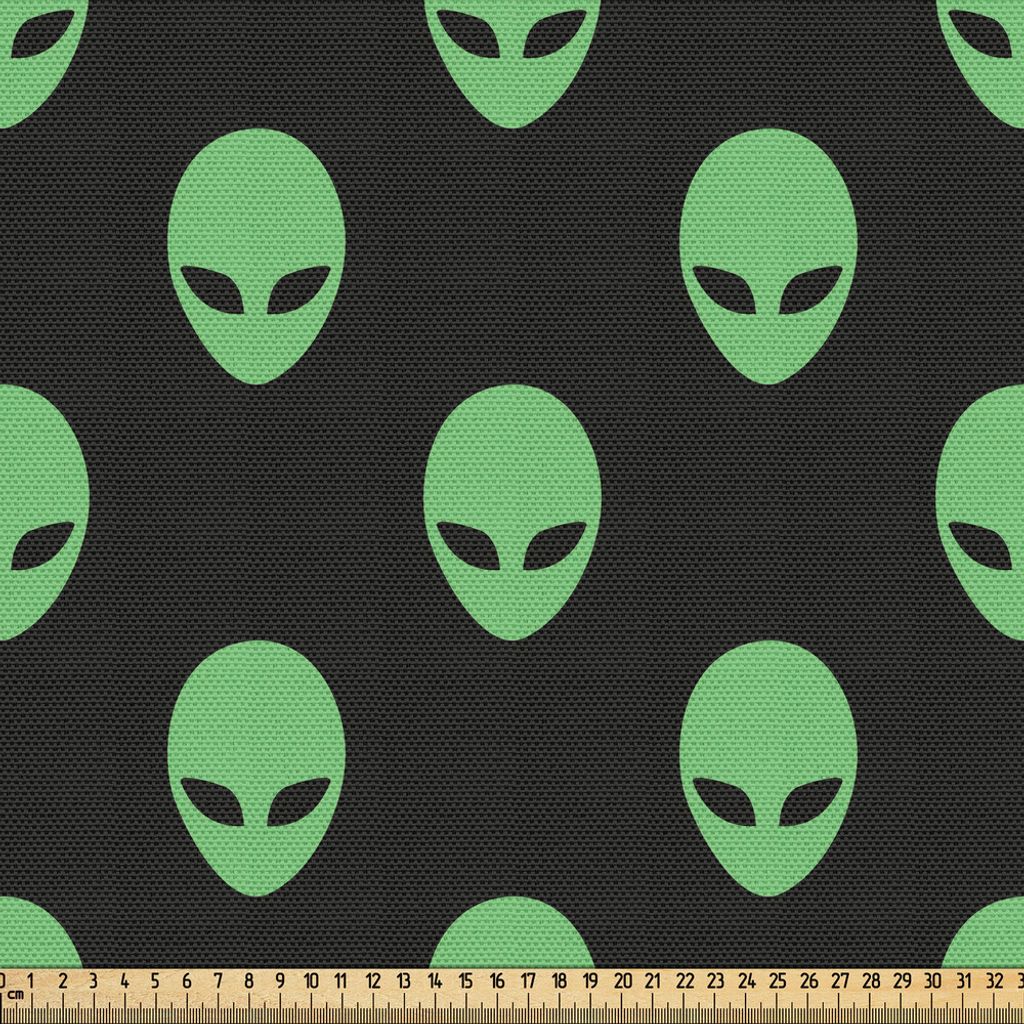 ABAKUHAUS Außerirdischer Gewebe als Meterware, Übernatürliche Marsmenschen Fantastische Wesen aus anderen Planeten Kopf eines Aliens, 5 M (148 x...