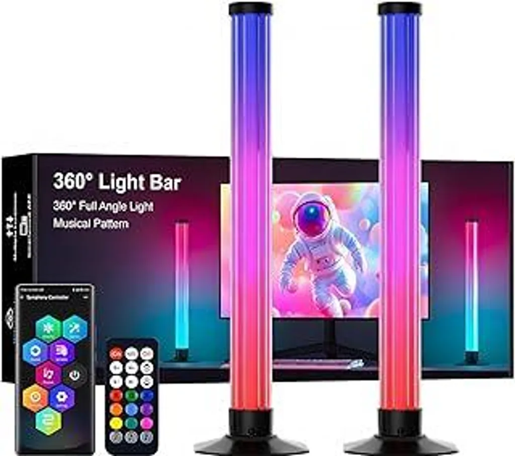Barre Luminose RGBIC 43cm 360° | Luci Gaming Immersive Sync Musica