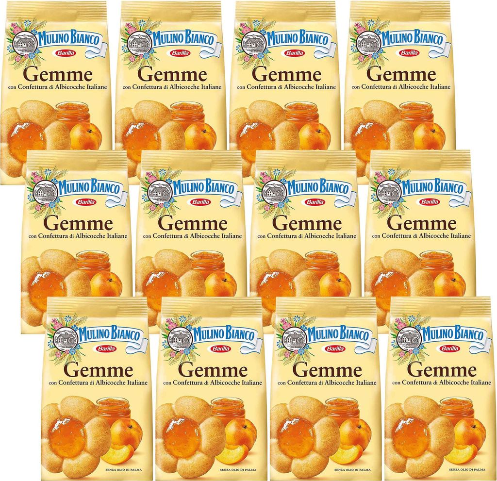 MULINO BIANCO Gemme - Mürbeteig mit Aprikosenfüllung 200g (Gemme, x12)