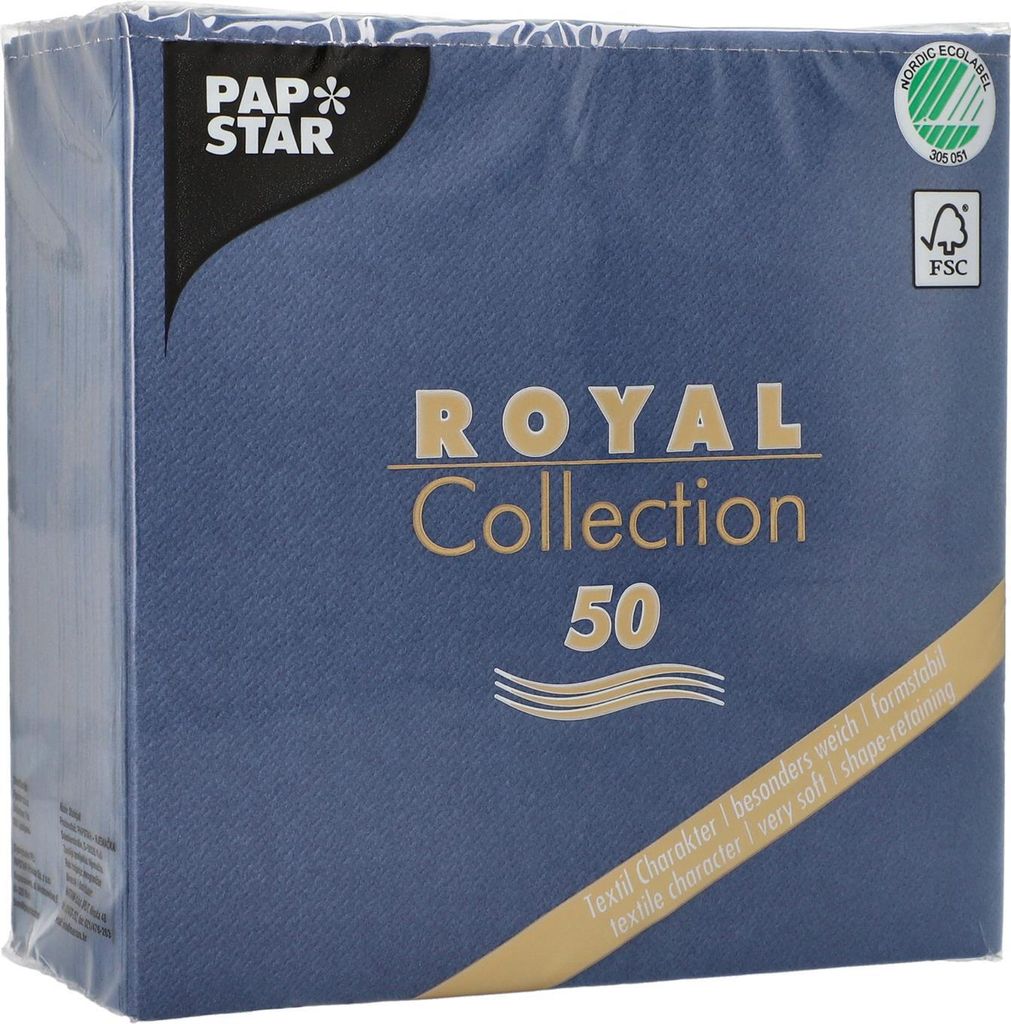 Papstar Servietten Uni dunkelblau 33x33 cm 50 Stück