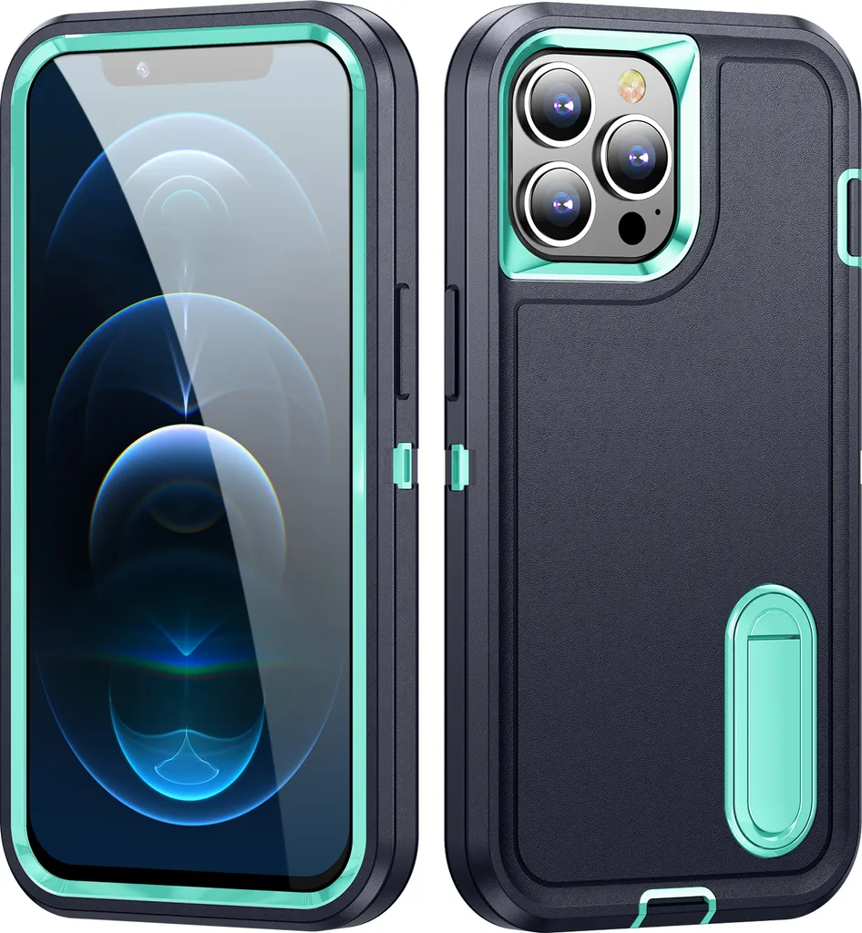 Custodia iPhone 12 Pro Outdoor Blu: 3 Strati Resistenti e Kickstand