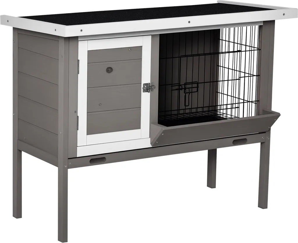 Cage Lapin Anti-Humidité et Facile à Nettoyer - Clapier Bois Extérieur