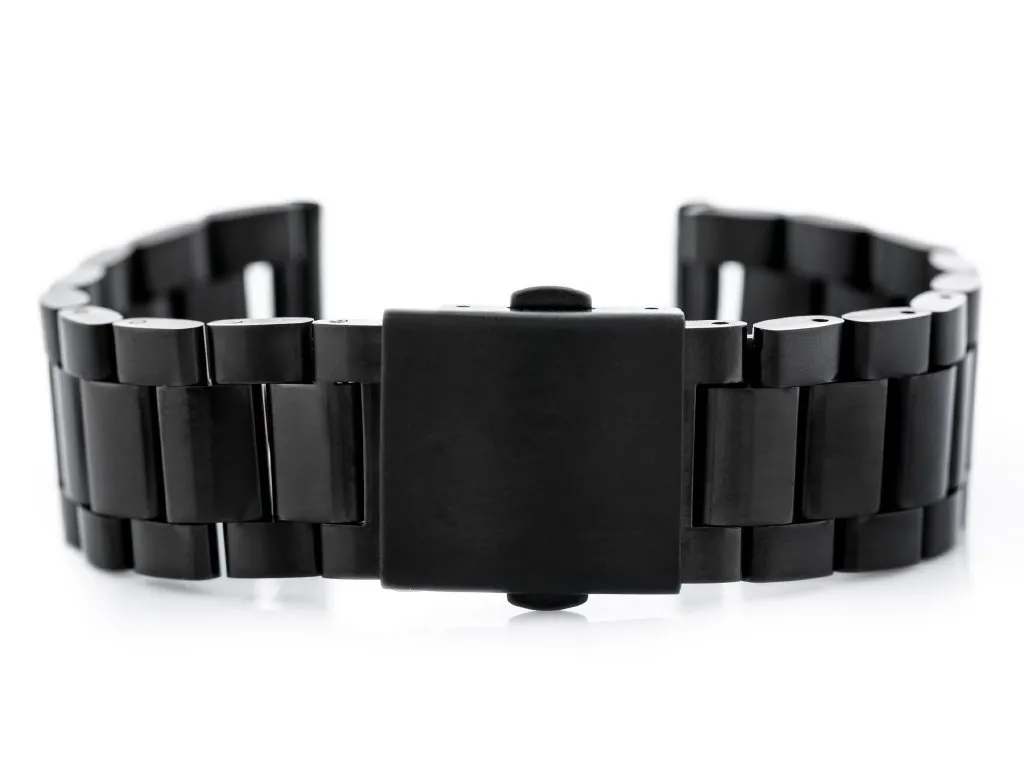 Bracelet de montre 18mm noir Pacific Model 1 - Maillons pleins en métal