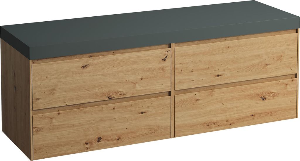 LAUFEN LANI Waschtischplatte verkehrsgrau inklusive Unterschrank, ohne Ausschnitt, 1570x495x580mm, H4055901122671