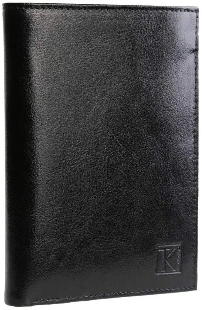 Portefeuille en cuir véritable noir de 15 x 11 cm pour homme et femme