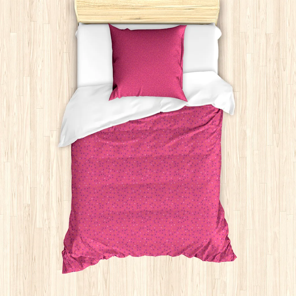 Copripiumino Romantico 135x200 cuoricini Magenta Anallergico