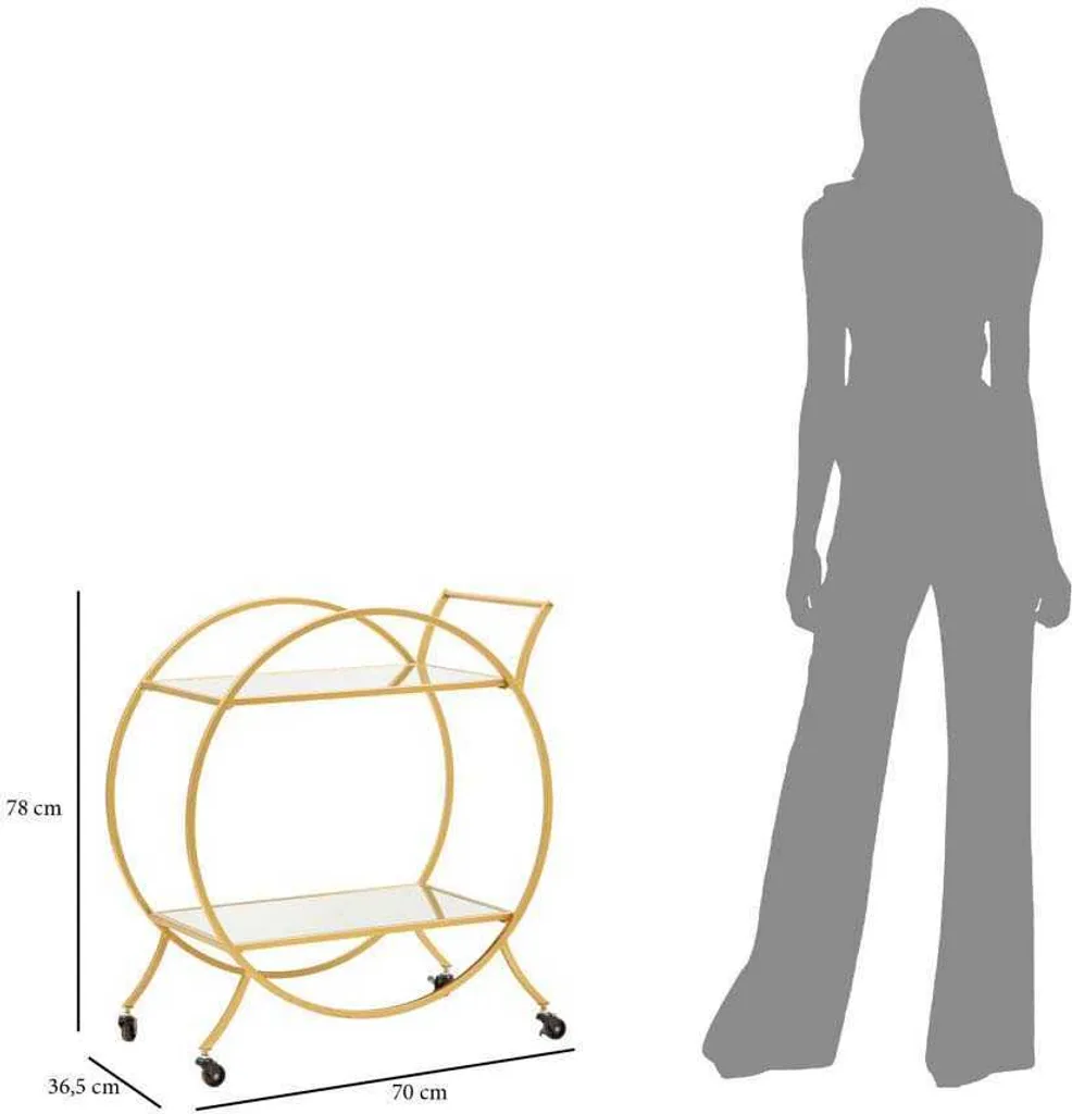 Chariot de bar miroir Globe : la solution de rangement chic et dorée - 8