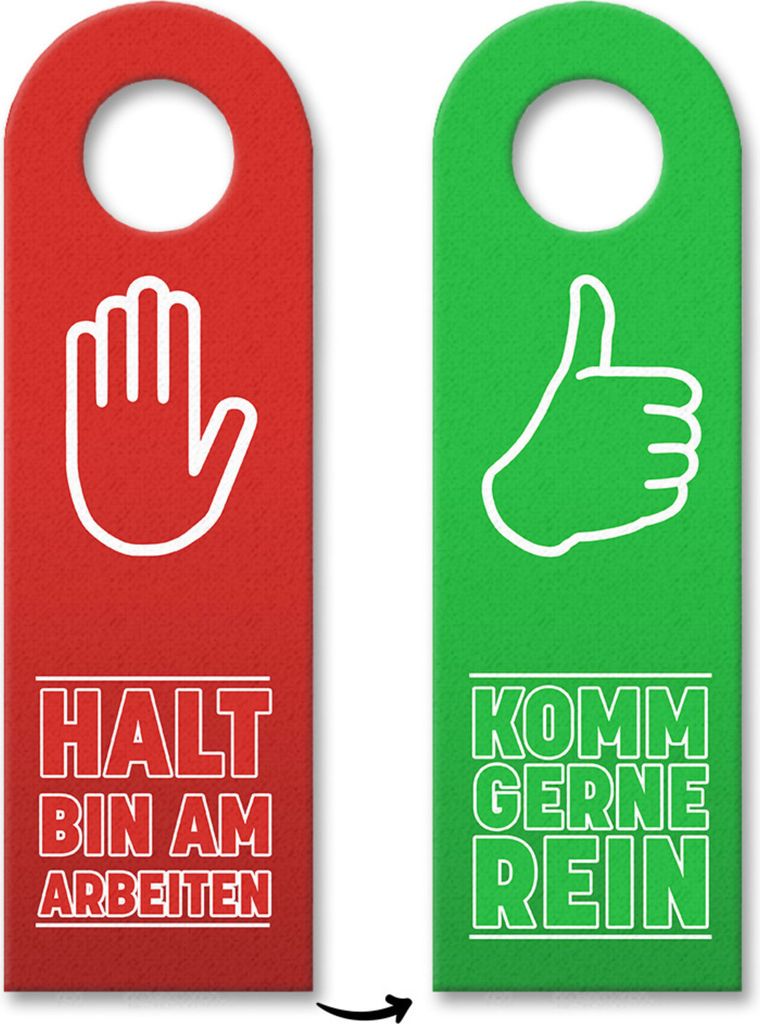 Halt bin am arbeiten oder komm gerne rein Türhänger