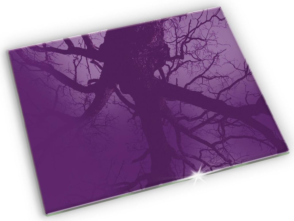 Glas Grabkerzen Untersetzer Motiv Gummifüße - 52x40 cm - Violette Farbe