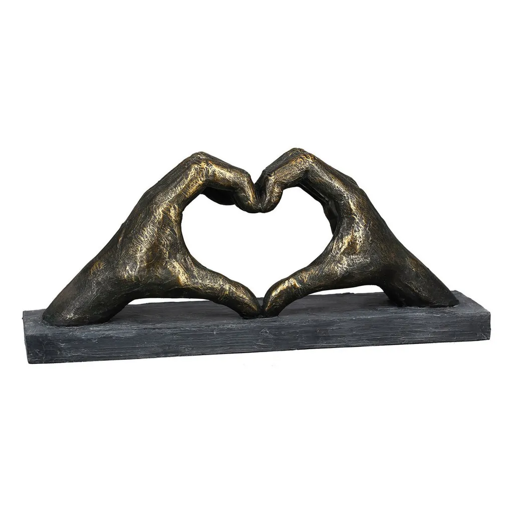 Sculpture Main en Cœur Finition Bronze Gilde Objet Déco Grand Format