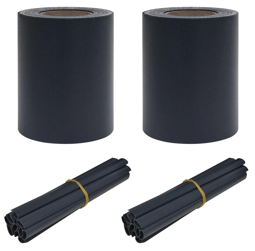 vidaXL Écrans de jardin 2 pcs gris foncé 35 x 0,19 m en PVC résistant