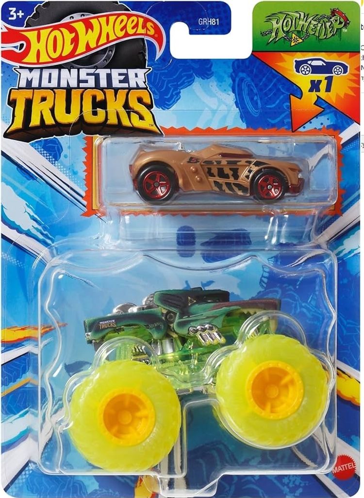 Hotweiler + Bonus Auto HWN47 Monster Trucks 1:64 Hot Wheels Produktbild 