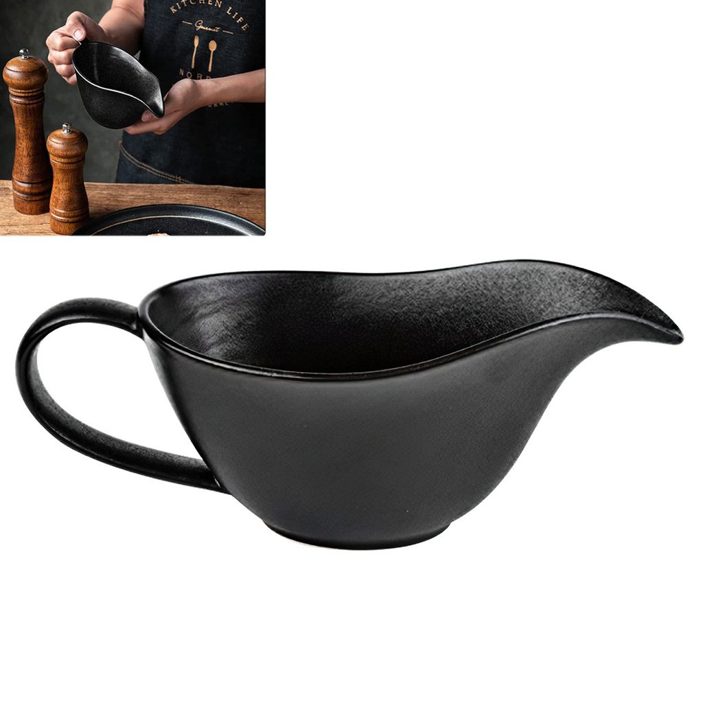 Saucieren, Saucen Behälter 280ml, Keramik Saucenbecher, Soßen Schale, Milchkännchen Pfeffer Saft Sauce, Geschirr für Restaurant- und Hotelpartys