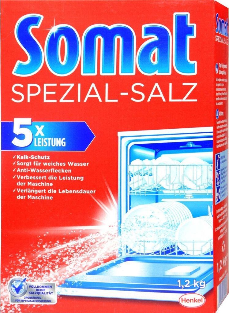 A box of Somat dishwasher salt.