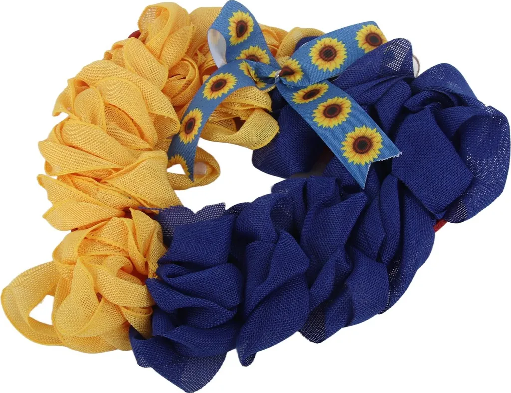 Couronne de Fleurs Ukraine Durable : Déco de Porte sans Entretien - 2