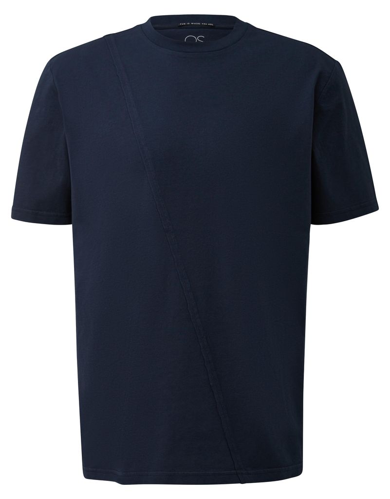 s.Oliver Jersey T-Shirt mit asymmetrischer Teilungsnaht und Fransendetail