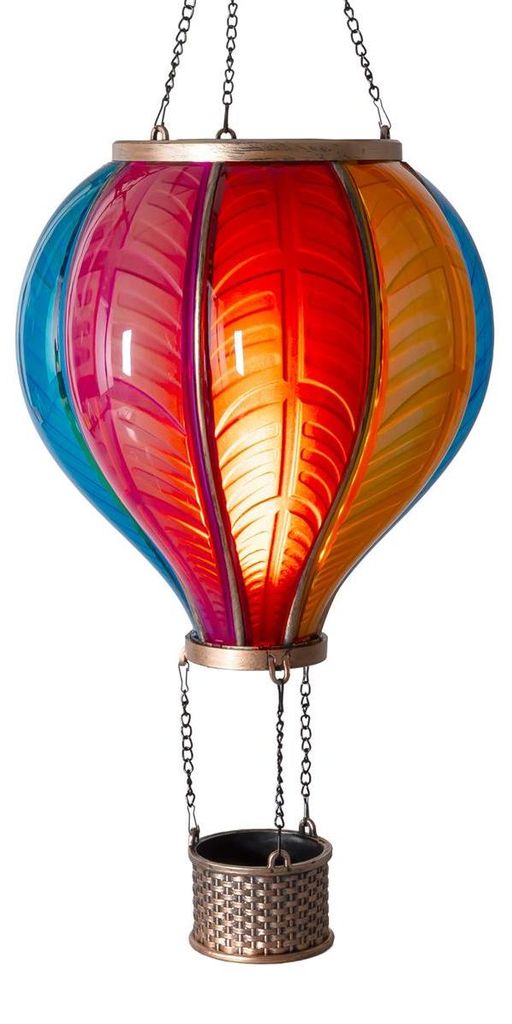 XXL LED Solar Heißluftballon mit Flammeneffekt Beleuchtung Produktbild 