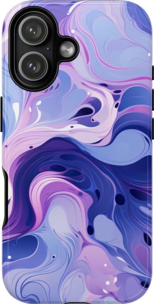 Wirbelndes Marmor-Design in Lavendel und Indigo – Hülle Kompatibel mit iPhone 17
