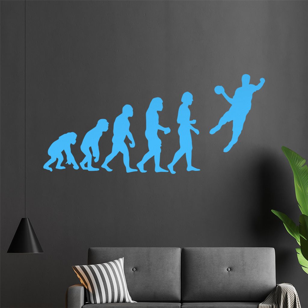 KIWISTAR Evolution - Handball Ballsport Verein Olympia Wandtattoo in 6 Größen - Wandaufkleber Wall Sticker - Dekoration, Küche, Wohnzimmer, Schl...