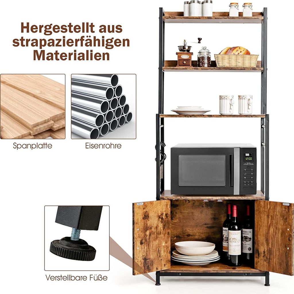 COSTWAY Kuchyňský regál s úložnou skříňkou, regál na pečení Obrázek produktu 5
