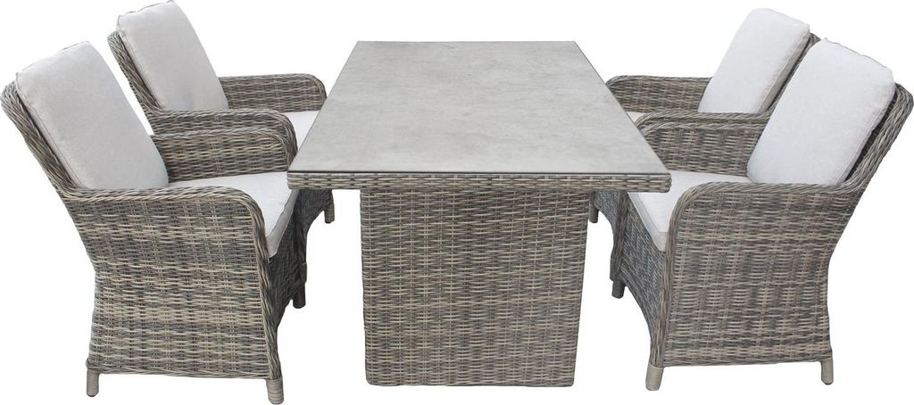 »Ria« Dining Lounge Set, Polyrattan, grau