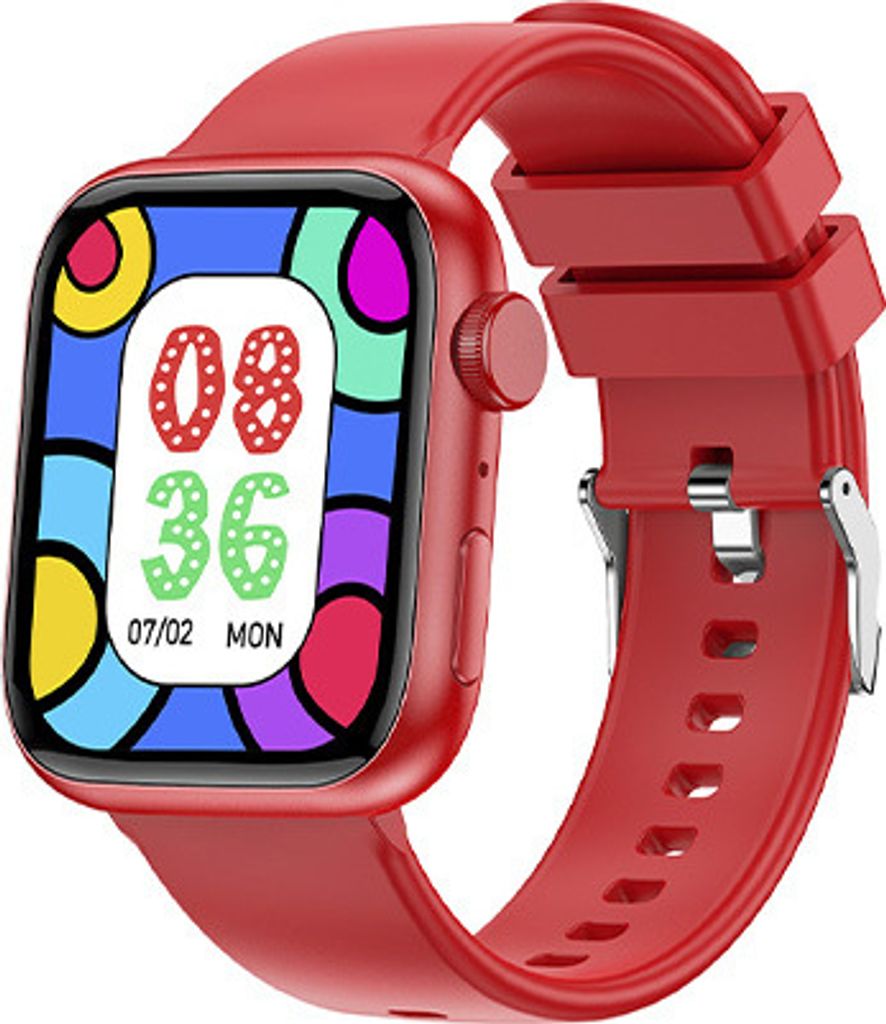 Forever smartwatch IGo Watch 3 JW-500 Rot, Smartwatch für Damen Herren, Smartwatch mit Bluetooth-Anrufen, Wasserdicht Pulsmesser, Fitness Tracker