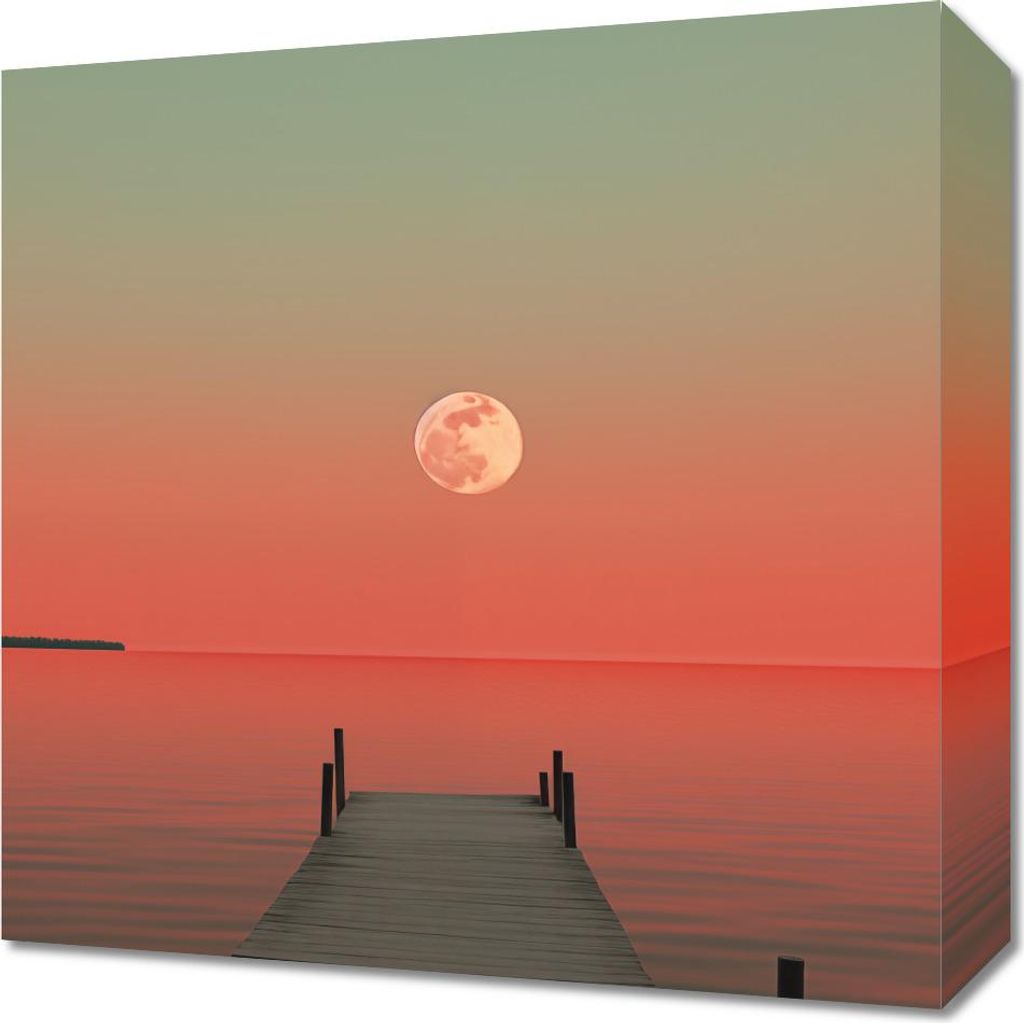 Bild 40x40cm Mond über Wasser