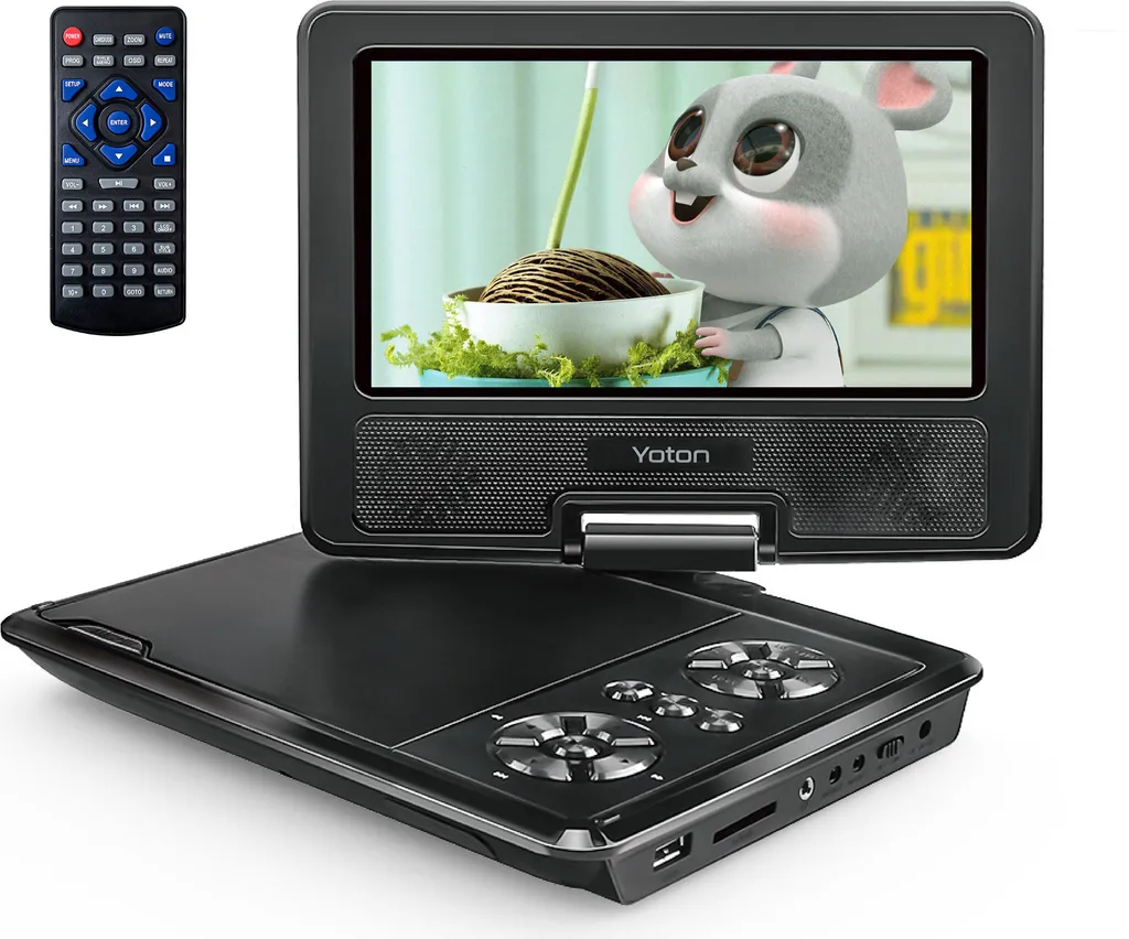 YOTON YD075 Lecteur DVD Portable 9,5 Pouces avec Écran HD Rotatif Noir